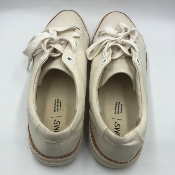 Tom's Women's Off White Canvas Sneakers Lace Up Size US 12 Everyday Casual - Picture 11 of 13